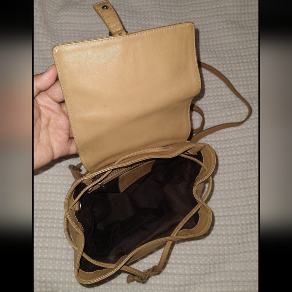 Tan Leather Backpack - Picture 3 of 5
